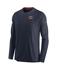 Men's Nike Navy Chicago Bears 2022 Sideline Coach Chevron Lock Up Performance Long Sleeve V-Neck T-shirt