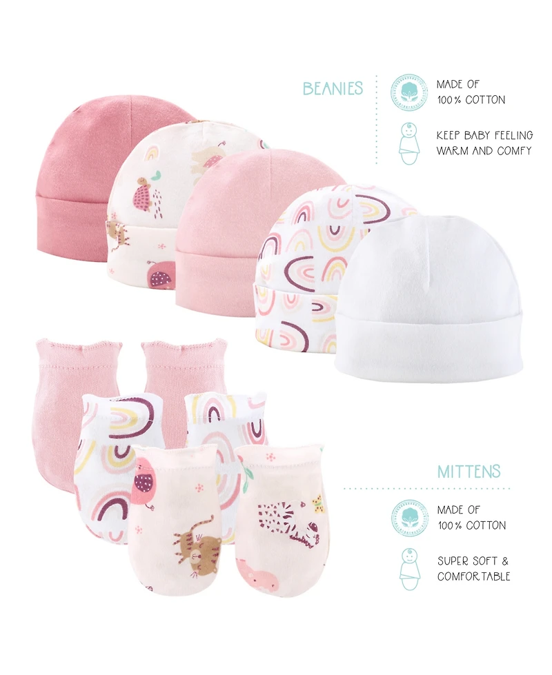 The Peanutshell Baby Girls Newborn Shower Gift Set Layette Essentials, Pink