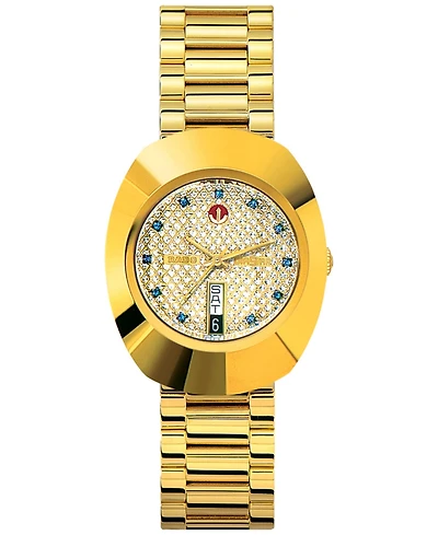 Rado Men's Swiss Original DiaStar Gold-Tone Stainless Steel Bracelet Watch 35mm