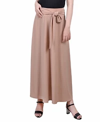 Ny Collection Petite Solid Maxi Skirt with Sash Waist Tie