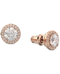 Swarovski Silver-Tone Constella Pave Button Earrings