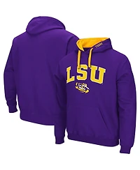 Men's Colosseum Purple Lsu Tigers Big and Tall Arch & Logo 2.0 Pullover Hoodie