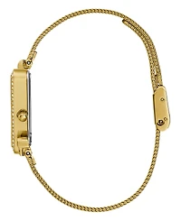 Guess Women's Gold-Tone Glitz Stainless Steel, Mesh Bracelet Watch, 34mm