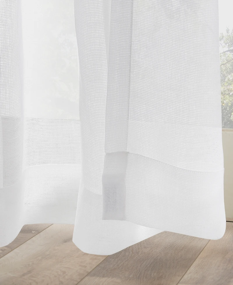 Amina Open Weave Indoor/Outdoor Sheer Tab Top Curtain Panel