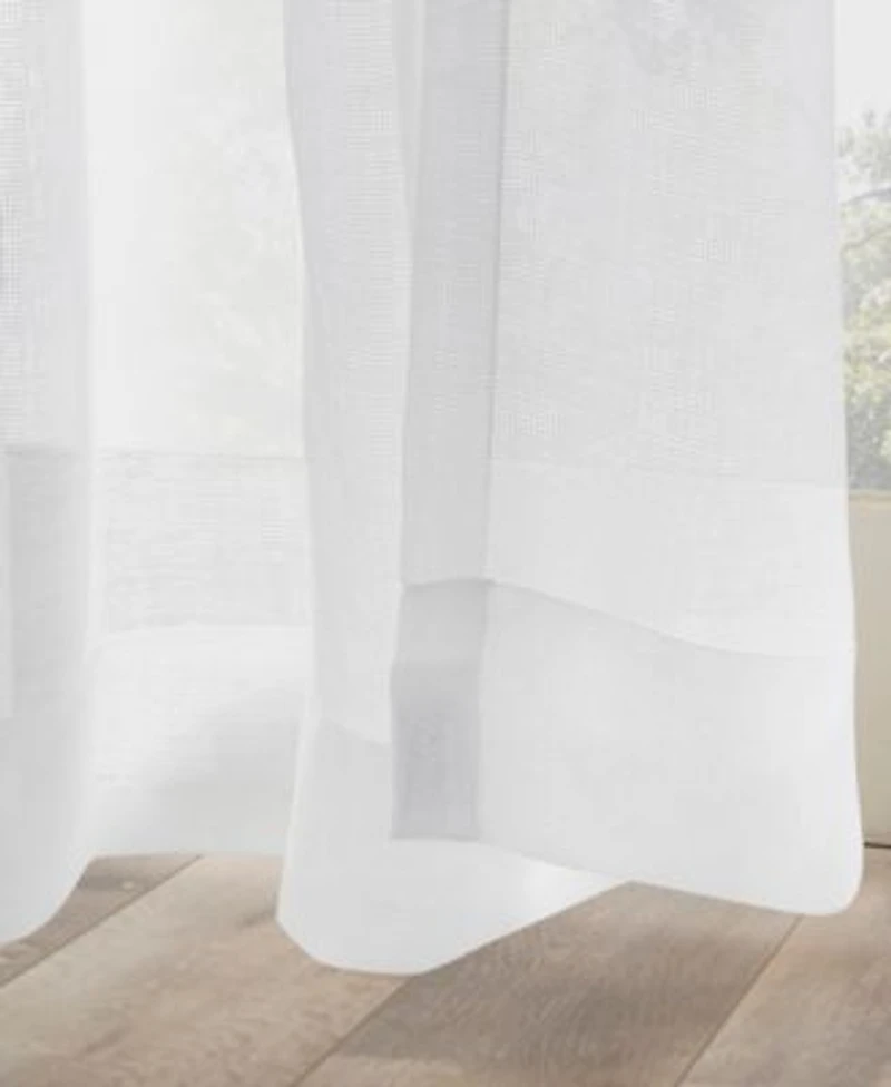 No. 918 Amina Open Weave Indoor Or Outdoor Sheer Tab Top Curtain Panel Collection