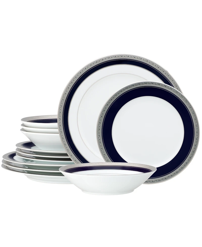 Noritake Crestwood Cobalt 12 Piece Set, Service For 4