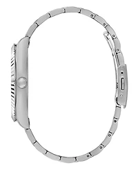 Guess Men's Silver-Tone Stainless Steel Bracelet, Day, Date Watch, 42mm