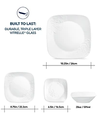 Corelle Cherish Square 16 Pc. Dinnerware Set, Service for 4