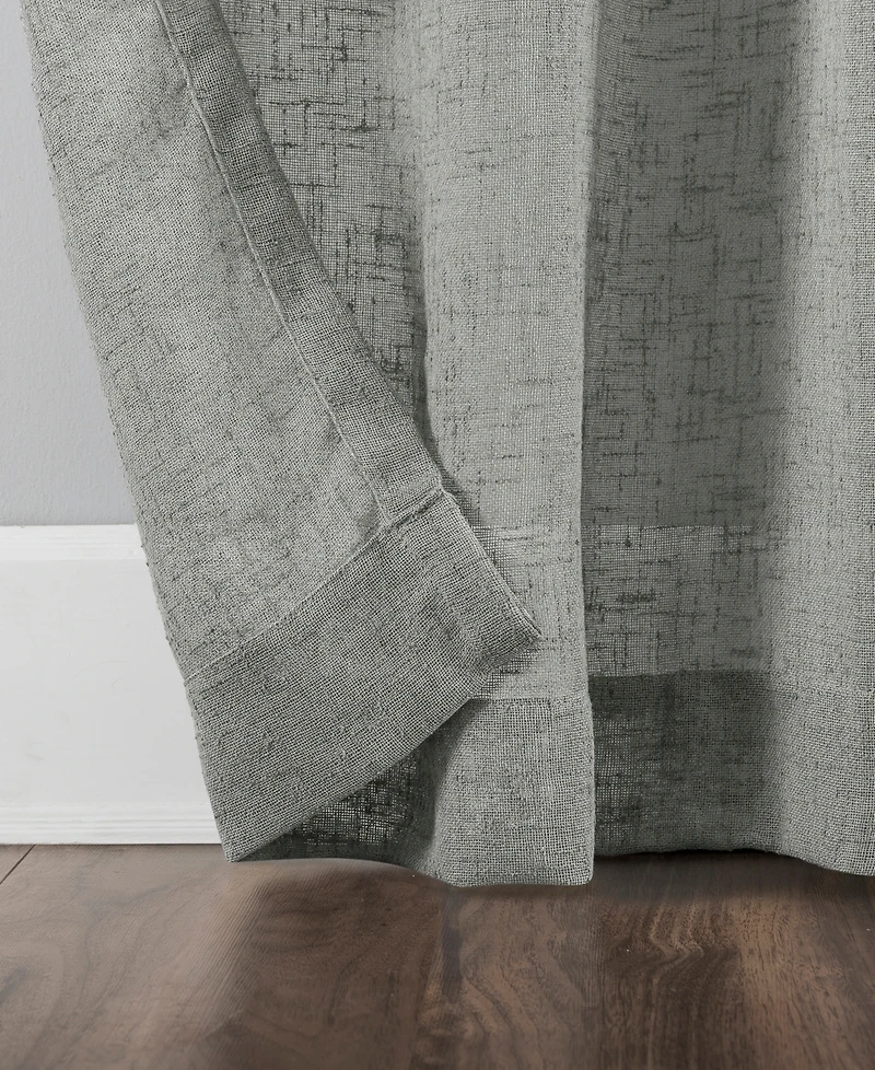 Burlap Weave Linen Blend Tab Top Curtain