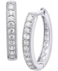 Forever Grown Diamonds Lab-Created Diamond Small Hoop Earrings (1/2 ct. t.w.) in Sterling Silver or 14k Gold-Plated Sterling Silver