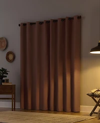 Textured Linen Blend Total Blackout Grommet Top Curtain