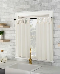 Washed Cotton Twist Tab Cafe Curtain Pair