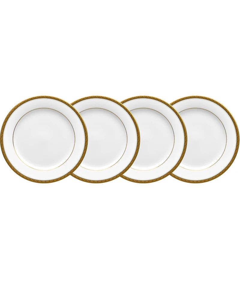 Noritake Charlotta Platinum 4 Piece Bread Butter and Appetizer Plates Set, Service for