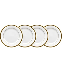 Noritake Charlotta Platinum 4 Piece Bread Butter and Appetizer Plates Set, Service for