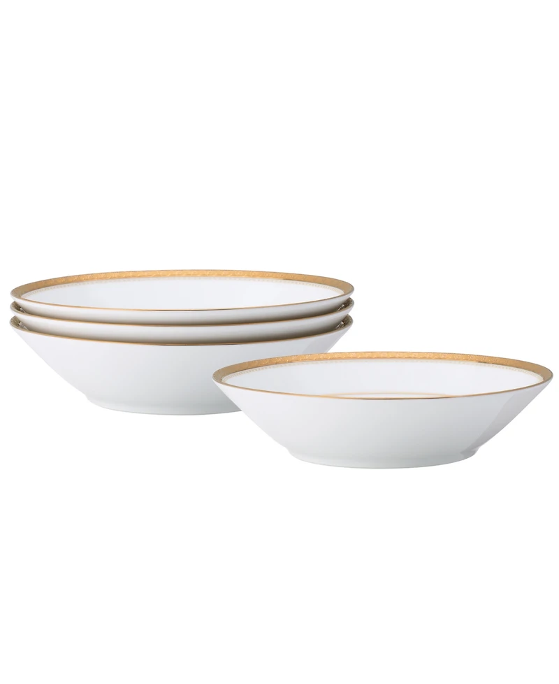 Noritake Charlotta Platinum 4 Piece 7.5" Soup Bowls Set, 12 oz, Service for