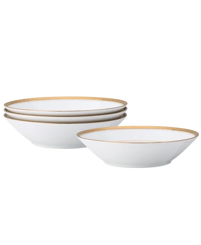 Noritake Charlotta Platinum 4 Piece 7.5" Soup Bowls Set, 12 oz, Service for