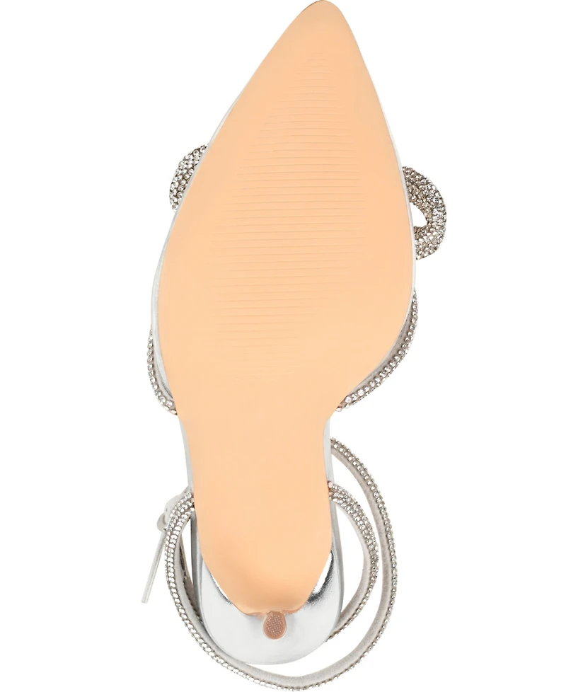 Journee Collection Women's Gracia Vinyl Rhinestone Stilettos