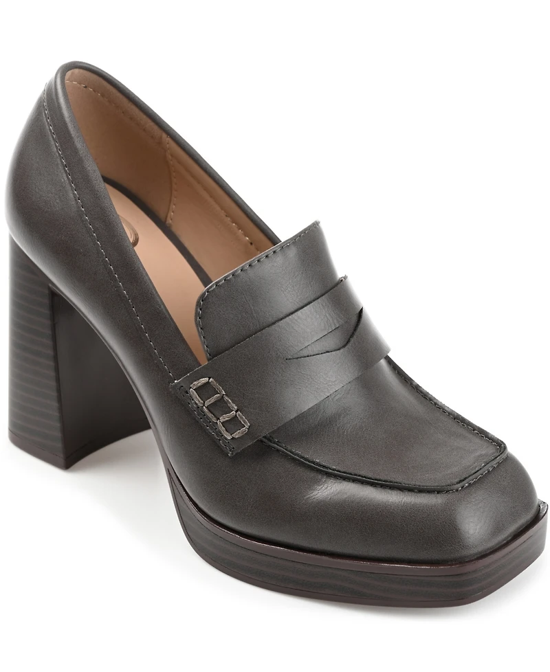 Journee Collection Women's Ezzey Block Heel Loafers