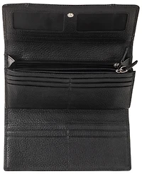 Mancini Women's Pebbled Collection Rfid Secure Trifold Wallet