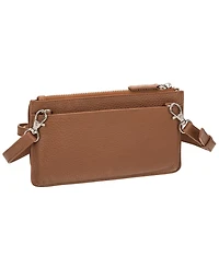Mancini Women's Pebbled Collection Rfid Secure Crossbody Wallet