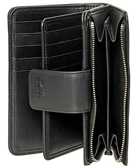 Mancini Women's Basket Weave Collection Rfid Secure Mini Clutch Wallet
