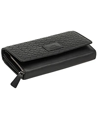 Mancini Women's Basket Weave Collection Rfid Secure Clutch Wallet