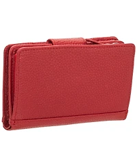 Mancini Women's Pebbled Collection Rfid Secure Clutch Wallet