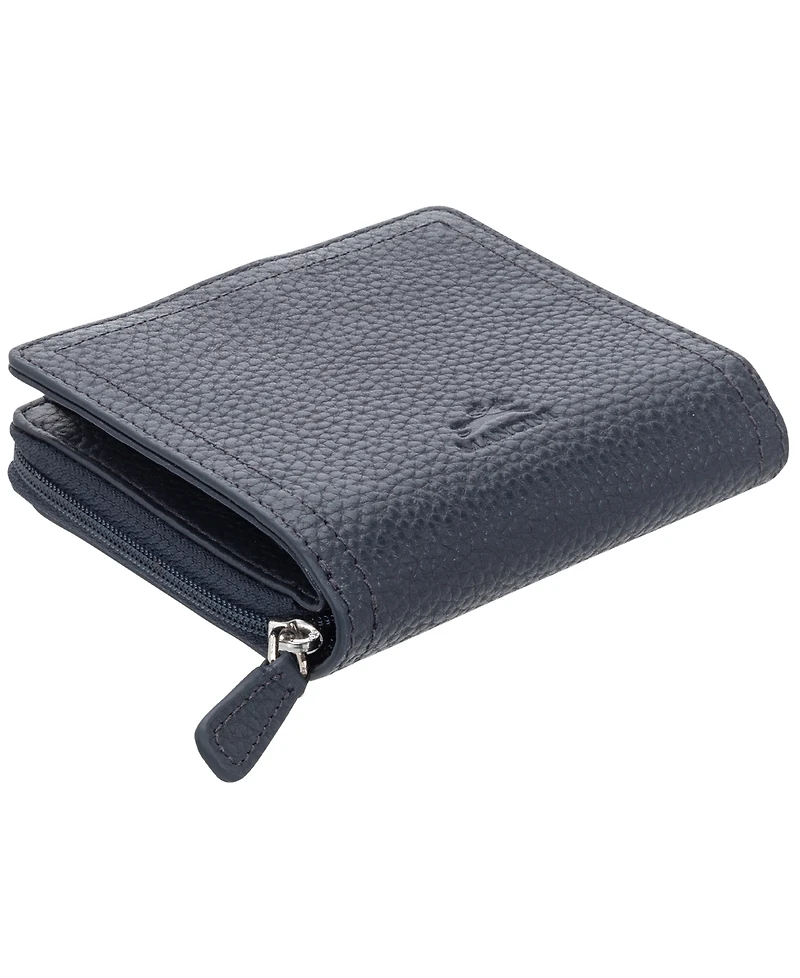 Mancini Women's Pebbled Collection Rfid Secure Mini Clutch Wallet