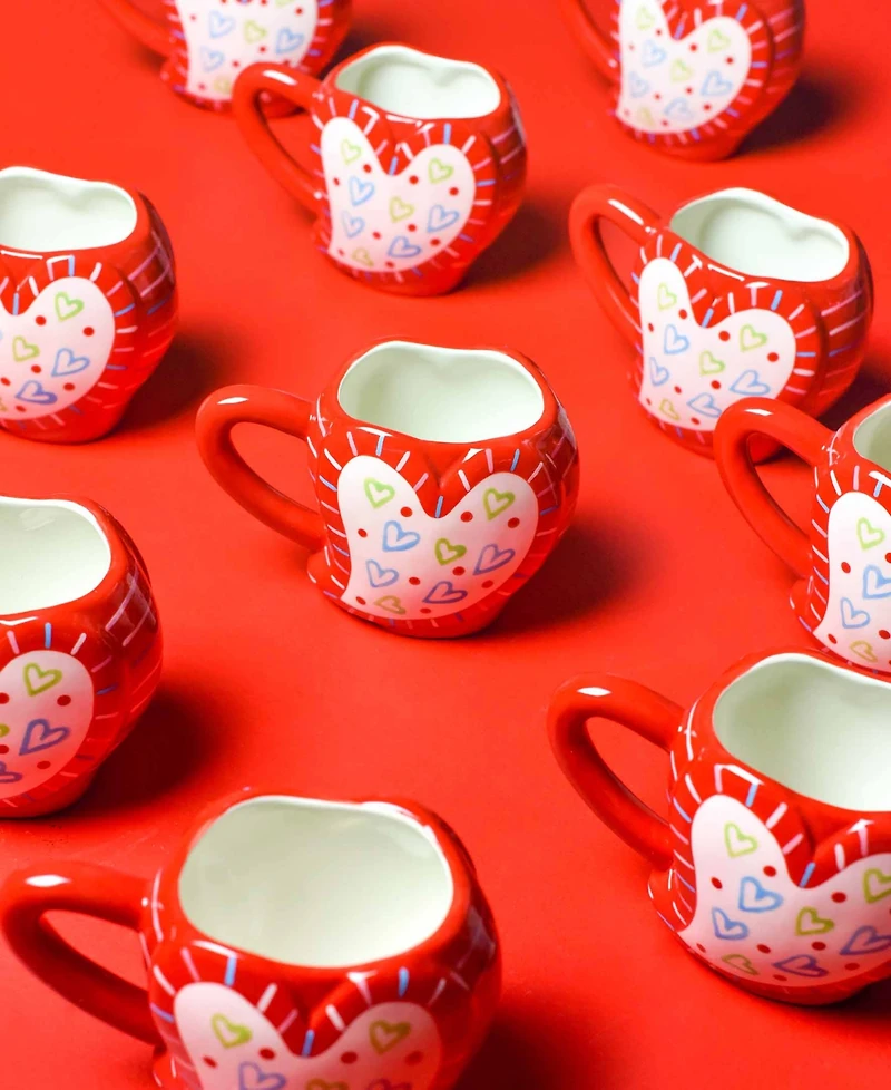 Happy Everything by Laura Johnson Heart Shaped Mug 16 oz