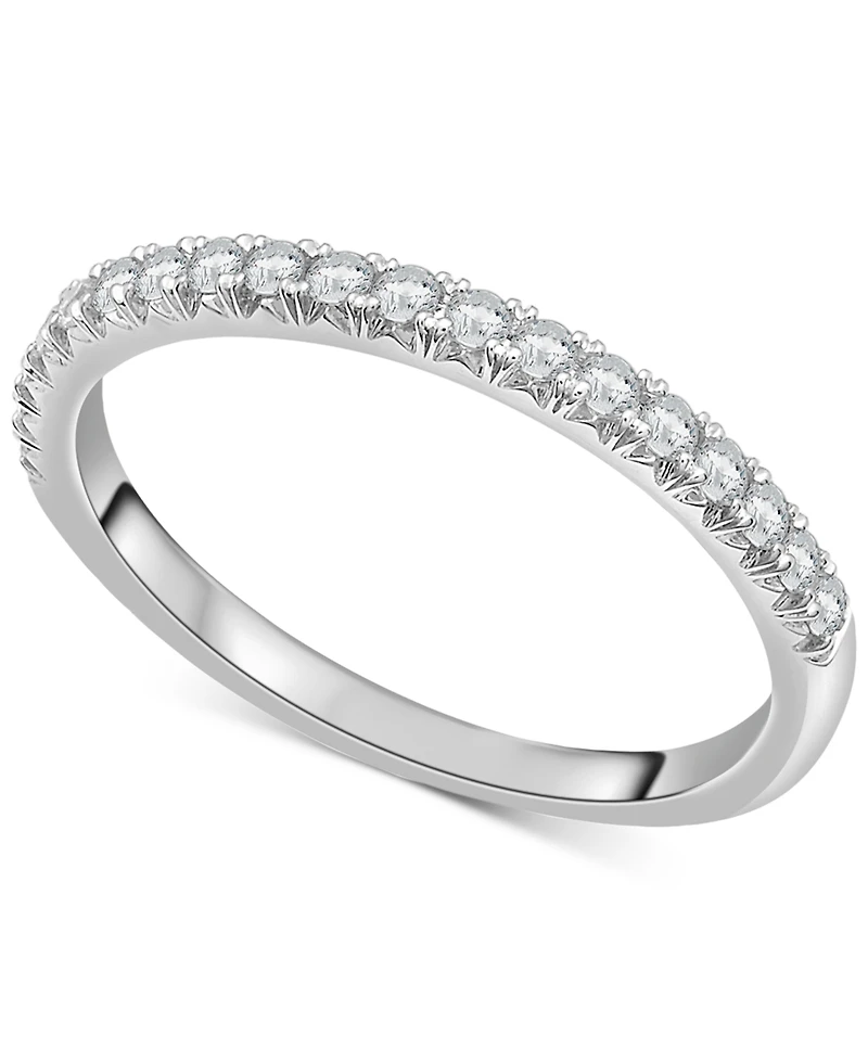 Diamond Half Circle Wedding Band (1/4 ct. t.w.) Platinum