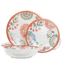 Elama Mandala Fabiana Melamine 12 Pc. Dinnerware Set, Service for 4