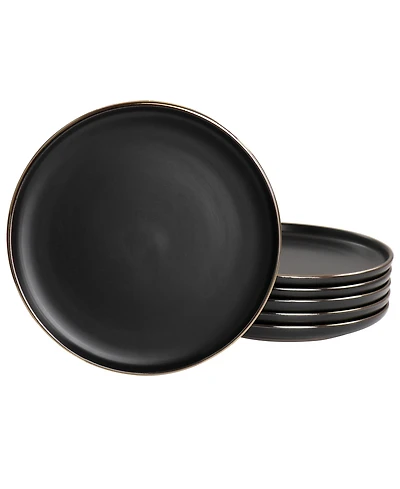 Elama Mateo Gold-Tone Salad Plates, Set of 6