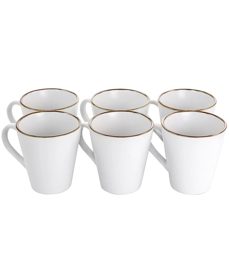 Elama Alejandro Gold-Tone Mugs, Set of 6