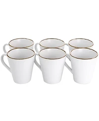 Elama Alejandro Gold-Tone Mugs, Set of 6