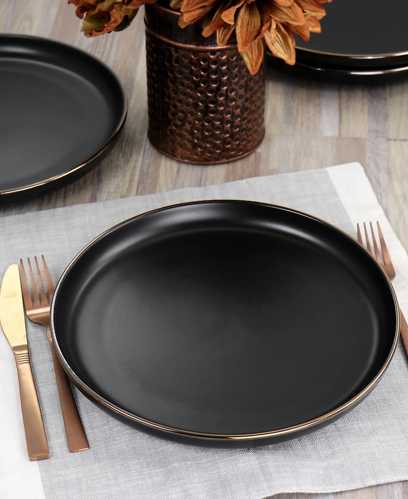 Elama Mateo Gold-Tone Dinner Plates, Set of 6