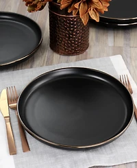 Elama Mateo Gold-Tone Dinner Plates, Set of 6
