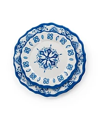 Elama Blue Flower Melamine 12 Pc. Dinnerware Set, Set of 4