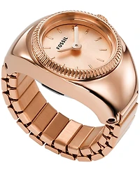 Fossil Women's Ring Watch Two-Hand Gold-Tone Stainless Steel Bracelet Watch, 15mm