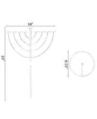 Modern 9 Branch Lighting Thin Pipe Hanukkah Menorah, Small