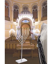 Coated Hanukkah Menorah for Synagogue, Large