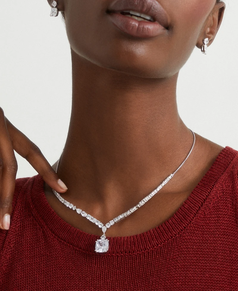 Eliot Danori Statement Drop Necklace in Silver-Tone