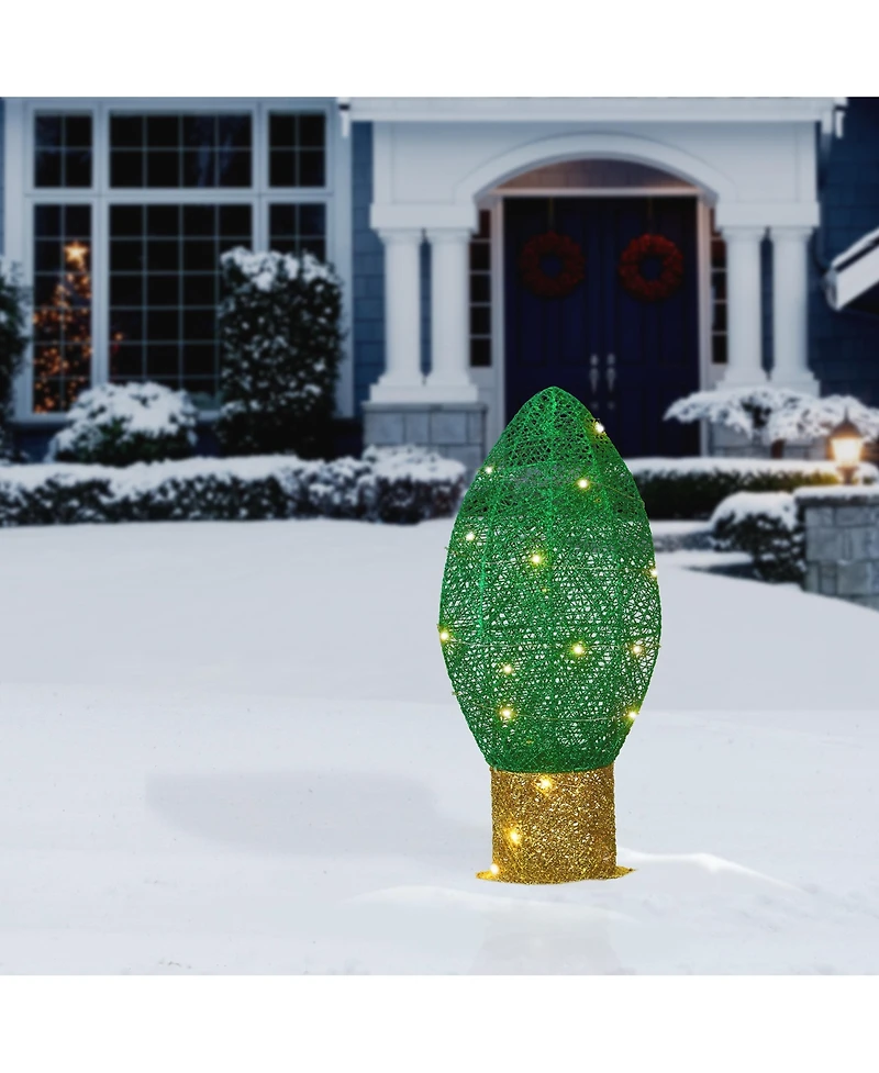 National Tree Company 20" Pre-Lit Green Christmas Light Bulb Decoration