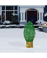 National Tree Company 20" Pre-Lit Green Christmas Light Bulb Decoration