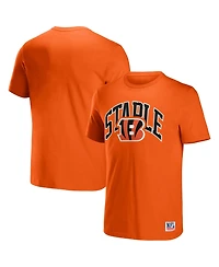 Men's Nfl X Staple Orange Cincinnati Bengals Lockup Logo Short Sleeve T-shirt