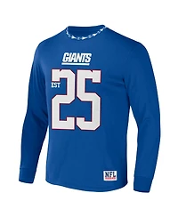 Men's Nfl X Staple Blue New York Giants Core Long Sleeve Jersey Style T-shirt