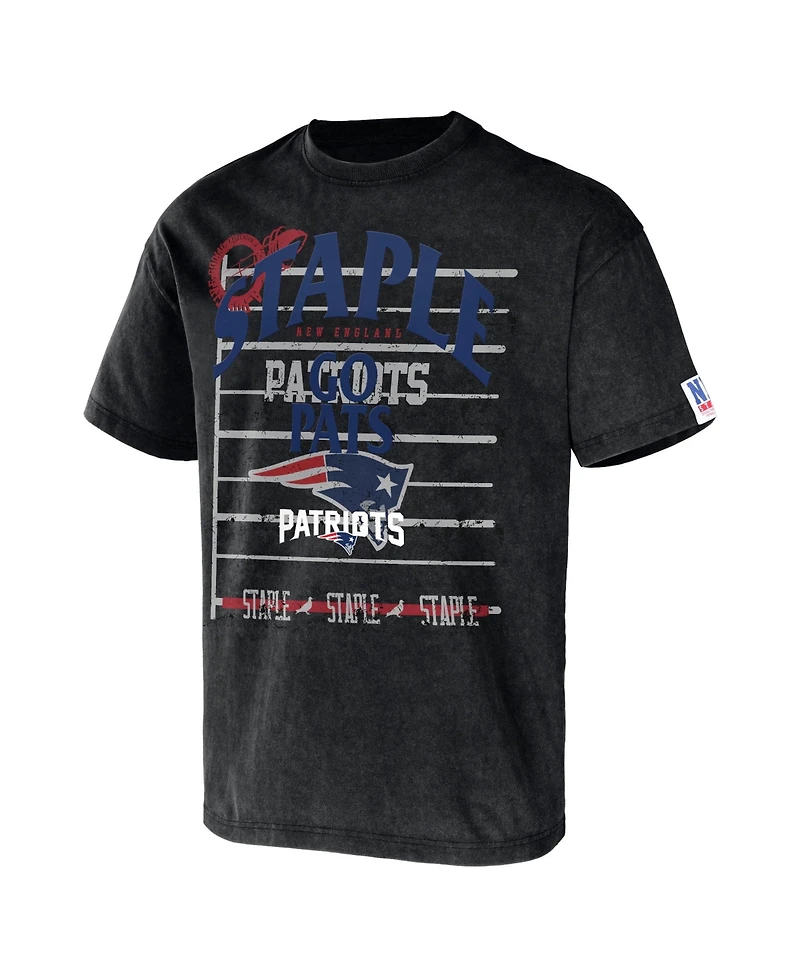 Men's Nfl X Staple Black New England Patriots Gridiron Short Sleeve T-shirt