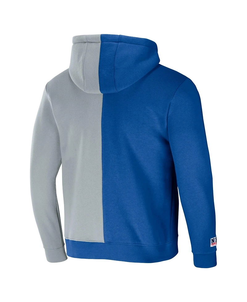 Men's Nfl X Staple Royal, Gray Los Angeles Rams Split Logo Pullover Hoodie