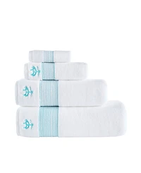 B by Brooks Brothers Rope Stripe Border 2 Piece Turkish Cotton Bath Sheet Set