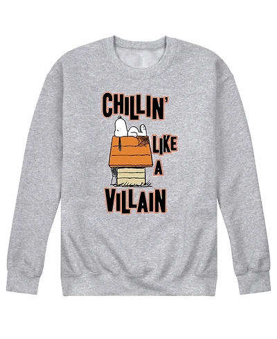 Airwaves Men's Peanuts Chilling Like a Villain Fleece T-shirt