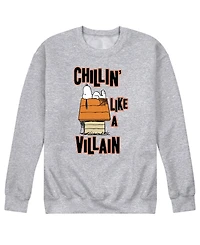 Airwaves Men's Peanuts Chilling Like a Villain Fleece T-shirt